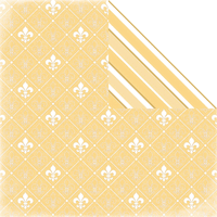Color Theme: Fleur de Lis & Stripe, Yellow, double-sided scrapbook paper (Scrapbook Custom)