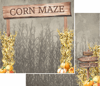 Corn Maze, autumn, double-sided scrapbook paper (Scrapbook Customs)