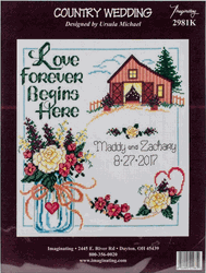 Country Wedding 10x11" cross stitch kit, 14-count (Imaginating)
