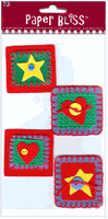 Christmas - Cozy Patches, 3D scrapbook stickers (Paper Bliss)<br><font color=red>Save 50%</font>