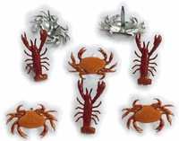 Crabs & Lobsters, scrapbook brads, 12/pk (Eyelet Outlet)