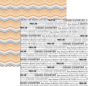 Cross Country & Orange Chevron, double-sided, running & sports scrapbook paper (Stamping Station)