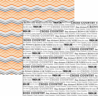 Cross Country & Orange Chevron, double-sided, running & sports scrapbook paper (Stamping Station)