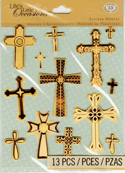 Crosses, Sticker Medley, 3D scrapbook stickers (K&Company)