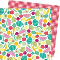 Damask Love Write at Home Collection, Let the Beet Drop, double-sided, fruits & vegetables, food scrapbook paper (American Crafts)