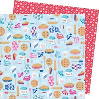 Damask Love Write at Home Collection, Life is What You Bake It, double-sided, food scrapbook paper (American Crafts)