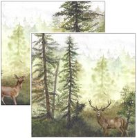 Deer in Woods, double-sided scrapbook paper (Scrapbook Customs)