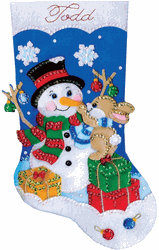 Design Works: Busy Bunny, Christmas stocking felt applique kit