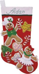 Design Works: Gingerbread Friends, Christmas stocking felt applique kit