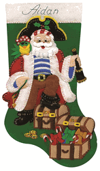 Design Works: Pirate, Christmas stocking felt applique kit
