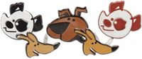 Dog, scrapbook brads, 12/pack (Eyelet Outlet)