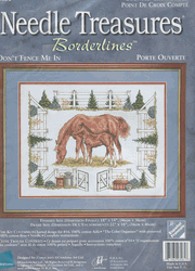 Don't Fence Me In, cross stitch kit, 18x14" (JCA)<br><font color=red>Save 25%</font>