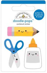 Doodle Pops, Cut & Paste, school, 3-D scrapbook sticker (Doodlebug Designs)