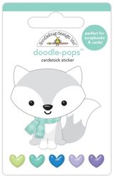 Doodle Pops, Frosty Fox, 3-D scrapbook sticker (Doodlebug Designs) 