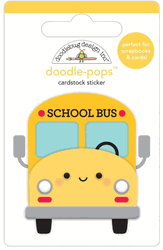Doodle Pops, School Bus, 3-D scrapbook sticker (Doodlebug Designs)