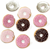 Doughnuts, scrapbook brads, 12/pack (Eyelet Outlet)