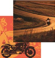Easy Rider Collection, Backroads, motorcycle double-sided scrapbook paper (Reminisce)