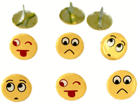 Emotion, Emoji scrapbook brads, 12/pack (Eyelet Outlet) 
