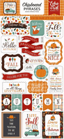 Happy Fall Chipboard Die-Cuts, Phrases, 6"x13" scrapbook (Echo Park)