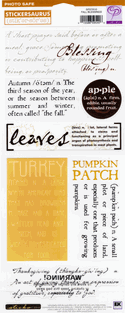 Fall Blessings, Autumn & Thanksgiving Stickersaurus Phrase scrapbook stickers, 12"x5" (Sticko)