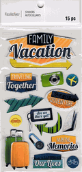 Family Vacation, 3D scrapbook stickers 4x7" (Recollections)<br><font color=red>40% off</font>