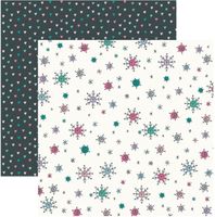 Feeling Frosty Collection, Snowflakes & Smiles, hearts, double-sided Christmas & Winter scrapbook paper (Simple Stories)