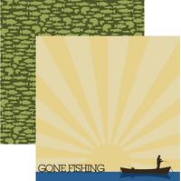 Fishing, double-sided, scrapbook paper (Reminisce)<br><font color=red>25% off</font>
