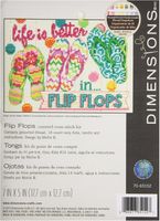 Flip Flops, counted cross stitch kit 7x5" (Dimensions)