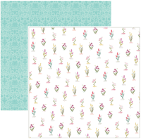 Flora Collection, Bright Stems, flower double-sided scrapbook paper (Carta Bella)