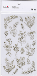 Flower sketches, GOLD, scrapbook stickers (Recollections)<br><font color=red>40% off</font>