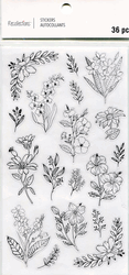Flower sketches, scrapbook stickers (Recollections)