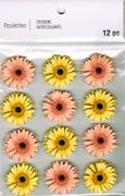 Flowers, Pink & Yellow, 3D scrapbook stickers 4x7" (Recollections)