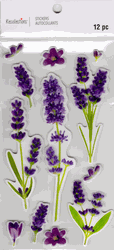Flowers, Purple, 3D scrapbook stickers 4x7" (Recollections)