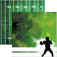 Football 2 Collection, Scramble, sports double-sided scrapbook paper (Reminisce)