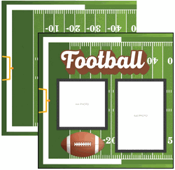 Football, Quick Page, left side, sports double-sided scrapbook paper (Scrapbook Customs)