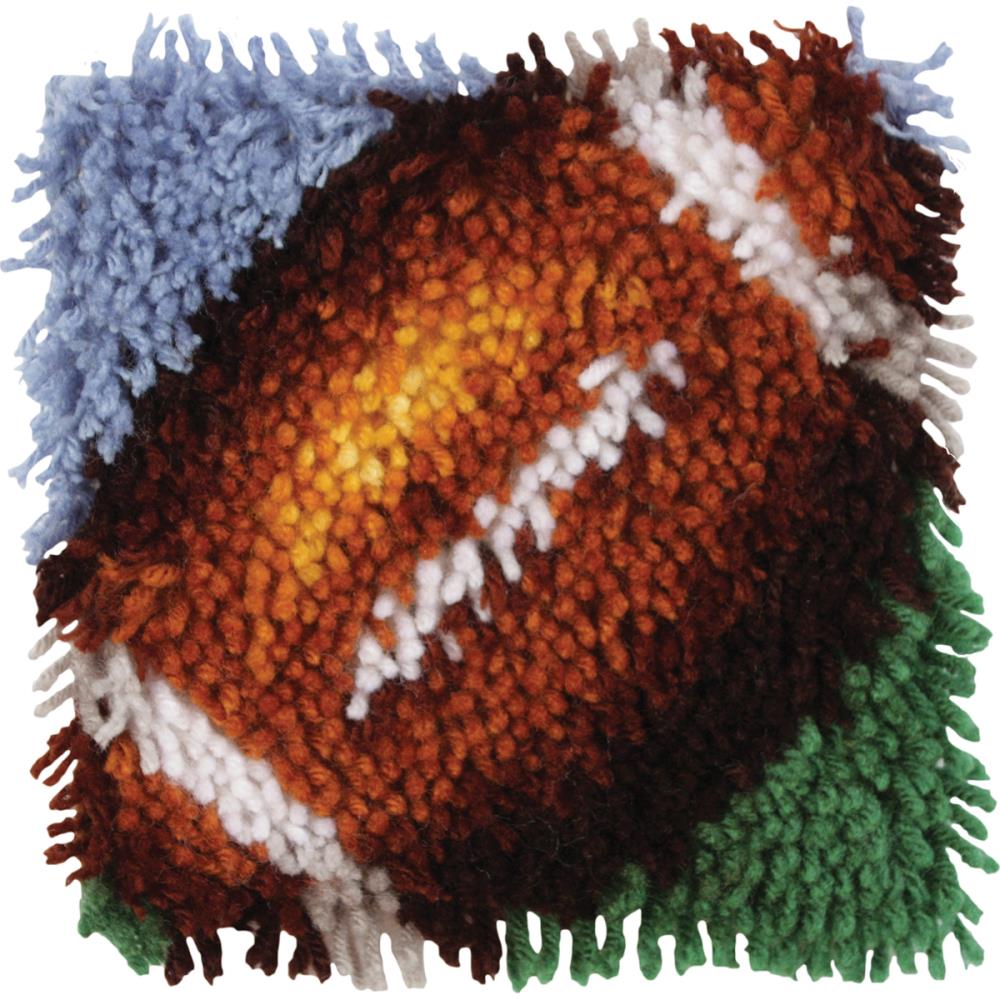 Football, sports latch hook kit, 12x12" (Caron)