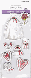 Forever In Time, 3D Handmade Glitter Scrapbook Stickers, Beautiful Bride, wedding scrapbook stickers (MultiCraft)