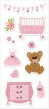 Forever In Time, 3D Handmade Glitter Stickers, Sweet Baby Girl, scrapbook stickers (MultiCraft)