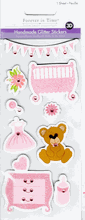 Forever In Time, 3D Handmade Glitter Scrapbook Stickers, Sweet Baby Girl, scrapbook stickers (MultiCraft)