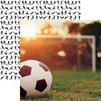 Game Day Soccer Collection, Ball & Net, sports double-sided scrapbook paper (Reminisce) 