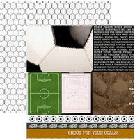 Game On Collection, First Place, soccer, sports, double-sided scrapbook paper (Kaisercraft)<br><font color=red>50% off</font>