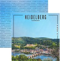 Germany, Heidelberg, double-sided Coordinates scrapbook paper (Scrapbook Customs)