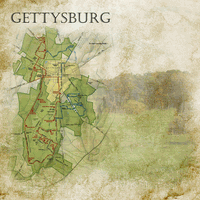 Gettysburg Map, Civil War,  scrapbook paper (Stamping Station)
