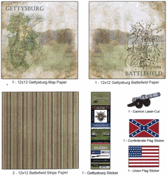 Civil War, Gettysburg Scrapbook Kit (Stamping Station)