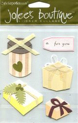 Gift boxes, 3D scrapbook stickers (Jolee's Boutique) 