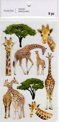 Giraffes, 3D scrapbook stickers 4x7" (Recollections)