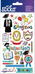 Graduation, 3-D school scrapbook stickers (Sticko Plus) 