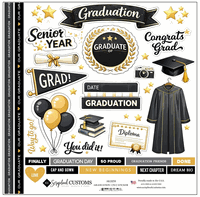 Graduation, scrapbook stickers, 12x12" (Scrapbook Customs)