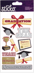 Graduation, scrapbook stickers (Sticko)<br>(5_choices)