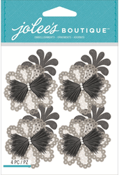 Gray Sequin Florals, 3-D scrapbook stickers,4x4" (Jolee's Boutique)<br><font color=red>50% off</font>